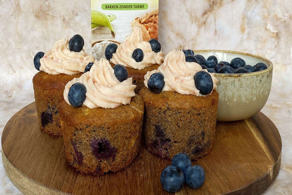 Recept glutenvrije muffins met blauwe bes en witte chocolade